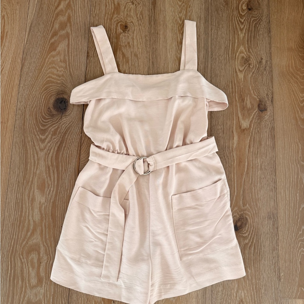 H&M Blush Pink Lightweight Romper with Belt